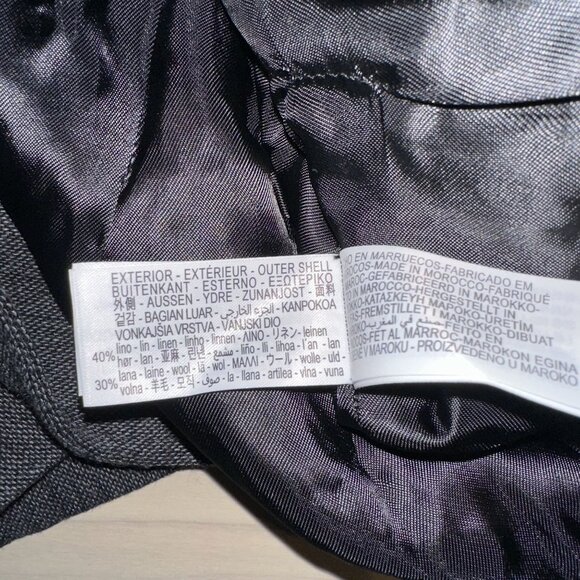 NWT Zara V Neck Linen Wool Blend Button Up Blazer Gray Womens Medium - Picture 8 of 10